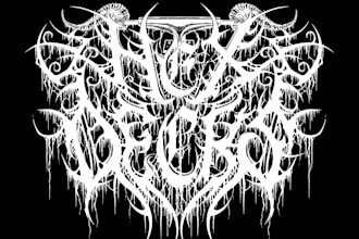 draw awesome logo death metal, black metal font
