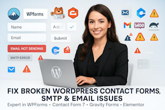 fix wordpress forms, contact form 7 wpforms gravity forms SMTP email issues