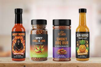 label, logo for sauce,seasoning,spice,dips, salsa,rub,pepper,jar,food,BBQ,pikliz