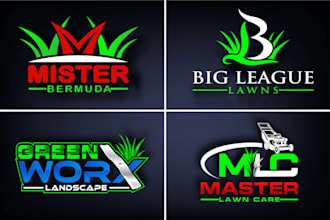 do landscape lawn care irrigation eco garden tree nature agriculture mowing logo