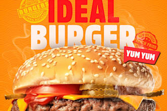 design an attractive burger poster design
