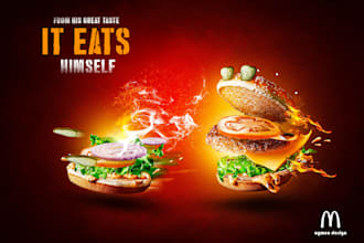 design a mouth watering burger and fast food poster