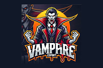 create modern vampire esport mascot logo with any file