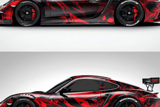 do modern racing car wrap, sports car, jump car design