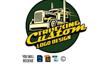 draw trucking business, logistics, transport logo