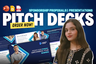 create or design a sponsorship deck or proposal investor pitch deck