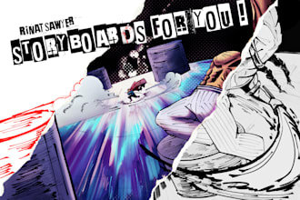 create an amazing storyboard for you in my art style