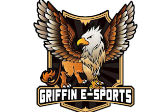 design high quality grifine king esport mascot logo with express delivery