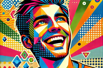 draw a beautiful wpap pop art portrait for you