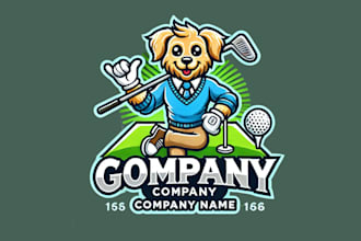 design golf mascot logo with express delivery