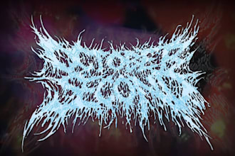 hand draw a detailed doom metal logo