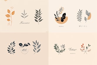 design botanical boho feminine hand drawn logo