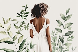 design hand drawn botanical boho minimalist logo