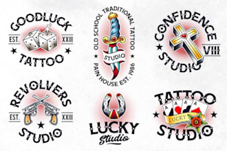 make vintage victorian and tattoo etc logo design for you