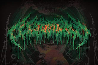 costum font hand drawing, death metal, logo design