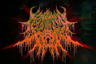 create trippy stoner doom psychedelic metal band logo design