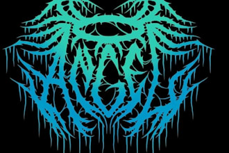 do a metal, hardcore, heavy metal, black metal band logo