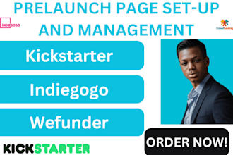 create a captivating kickstarter or indiegogo prelaunch page to attract backers