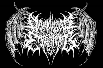 create black, death metal, grindcore deathcore band logo