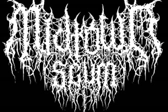 draw awesome logo death metal, black metal font