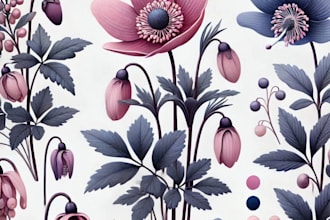 make a botanical illustration of flowers art for you