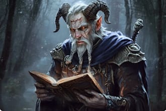 draw a dnd character art illustration commissions