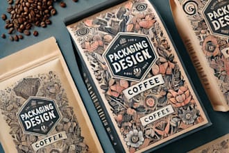 design coffee bag and label and packaging for you