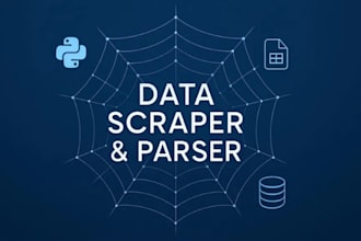 develop python data scraper and parser