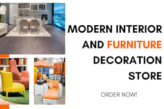 set up modern interior and decoration shopify furniture store