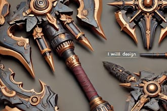 make a cosplay prop model armor 3d sword 3d weapon cosplay