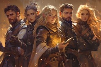 draw your dnd group party illustration