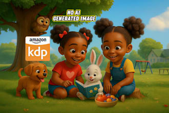 draw african american children book illustartion and children book cover