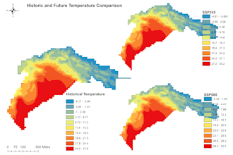 climate change studies rainfall, temperature, and flood risk