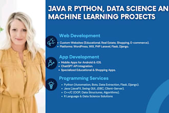 do java r python, data science and machine learning projects