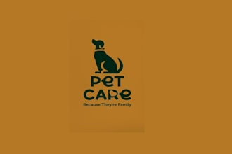 do a custom modern and creative pet care logo design