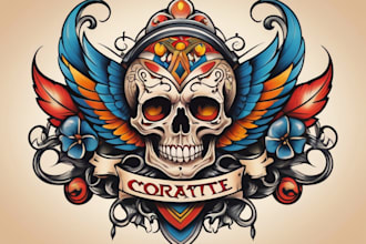 create custom logo old school traditional tattoo design