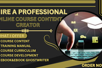 create engaging online course content, training manuals, and ghostwrite ebooks