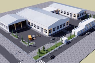 3d modeling and 3d rendering for 3d warehouse, 3d commercial storage facility