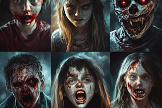 create scary character horror style perfect