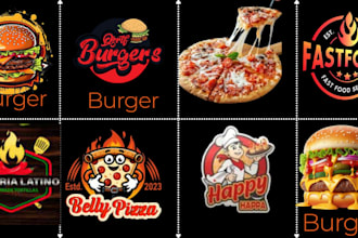 design restaurant, pizza, bbq, burger, drink, catering,food logo