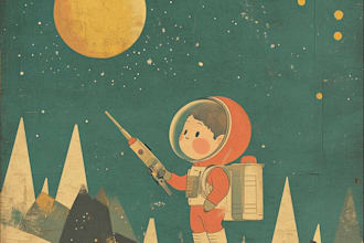 vintage illustration, poster design, cartoon character
