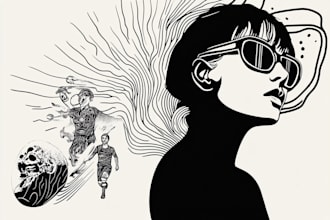 draw awesome line art and silhouette vector illustration