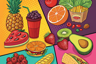 make a food art on food pop art