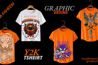 create y2k streetwear logo design , street wear t shirt