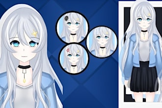 design custom vtuber model, live2d vtuber avatar, anime style for twitch stream