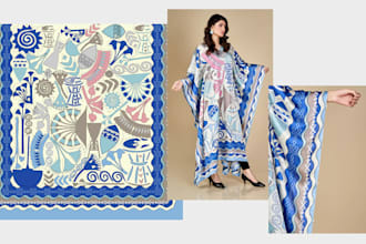 design high end fabric print design