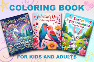 design a bold and easy coloring page and book for kdp