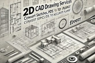 convert pdf, hand sketch, rough drafting to cad and revit drawings