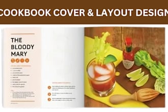 write format and design cookbook, recipe book with design cover