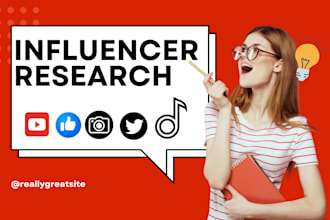 do influencer research for tiktok, youtube, instagram, and social media